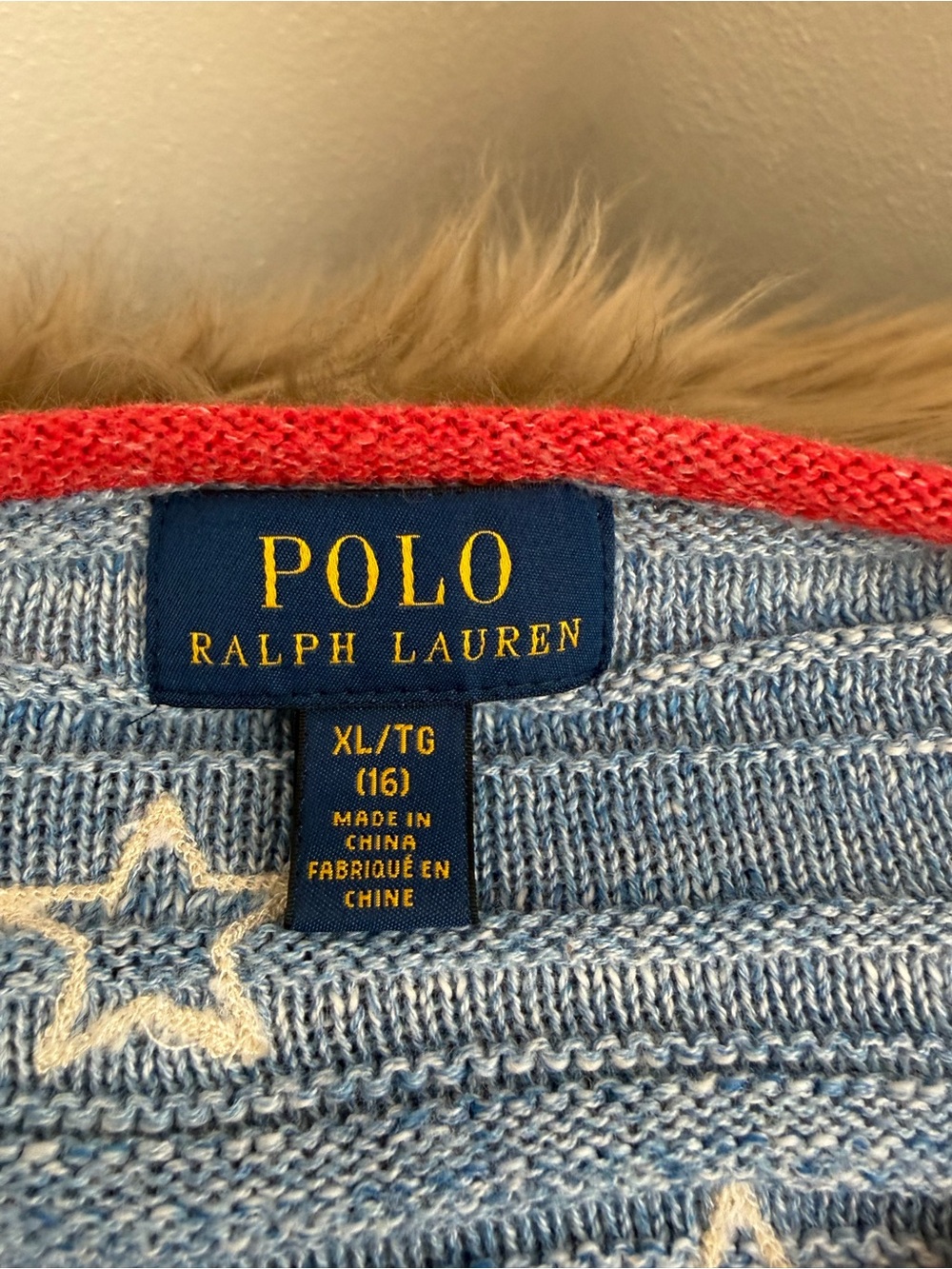 Polo Ralph Lauren Girls Size 16 American Flag Knit Sweater in Red, White & Blue - Picture 4 of 6